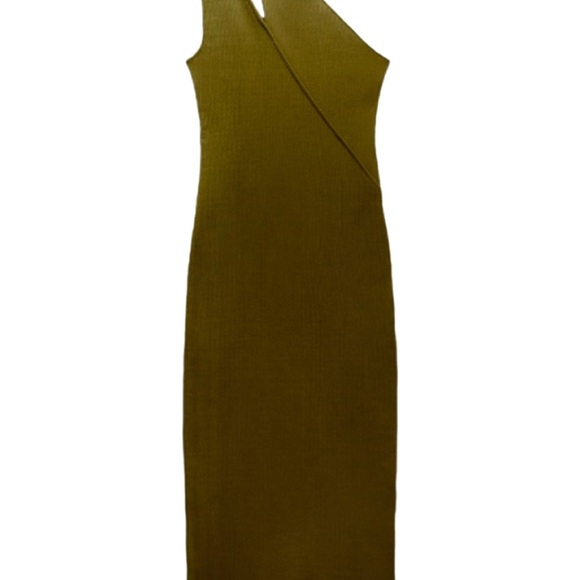 Zara Fitted Midi Asymmetric Sleeveless Dress, Size S - Picture 3 of 4